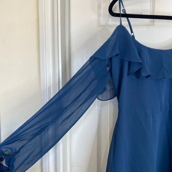 CUPCAKES AND CASHMERE Sundra Cold Shoulder Dress Navy Blue Size 0 - Picture 7 of 8